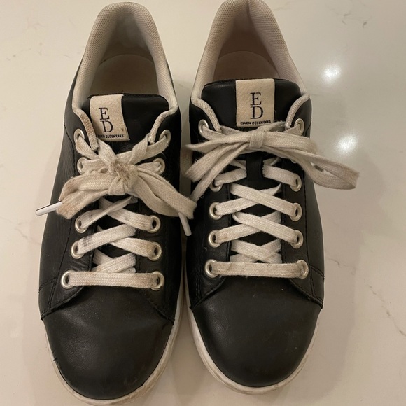 Black Leather Ellen Degeneres Sneakers - Picture 2 of 3